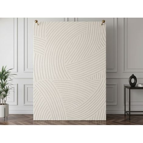 BOBOCHIC - Tapis poils courts STAN motif abstrait  120x170 Beige (1/5)