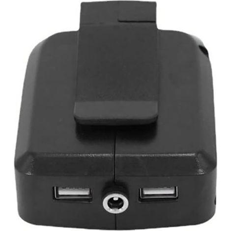 Adaptateur de chargeur double USB 12 V Convertisseur d'alimentation portable Adaptateur de batterie pour batteries Li-ion Makita 14,4 V 18 V, connecteur d'alimentation QC3.0 à charge rapide (1/4)