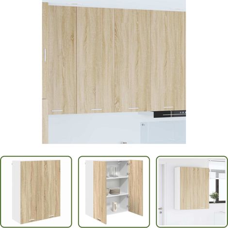 Küchenmöbel Holz - Hängeschrank Sonoma-Eiche 80 x 31 x 100 cm Holzwerkstoff (1/5)