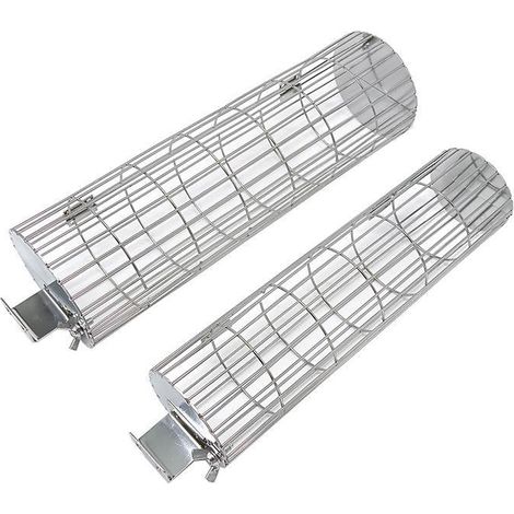 Rollbarer Grillkäfig, Outdoor-Grillgerät aus Edelstahl, 50,5 x 7,5 cm