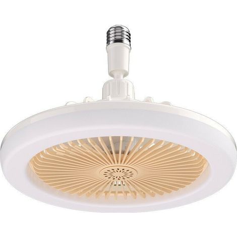 Avec lumière et télécommande ventilateur de plafond ventilateur de plafond silencieux avec minuterie chambre avec lumière ventilateur mural portable enfichable(couleur crème) (1/4)