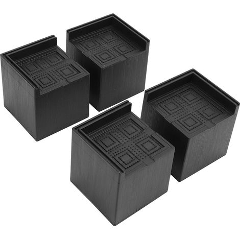 【Set mit 4 Teilen】3 Zoll große, L-förmige Quadratfüße zum Anheben von Waschmaschine, Bett, Sofa, Tisch, Möbeln, rutschfeste Schutzpads. (1/5)