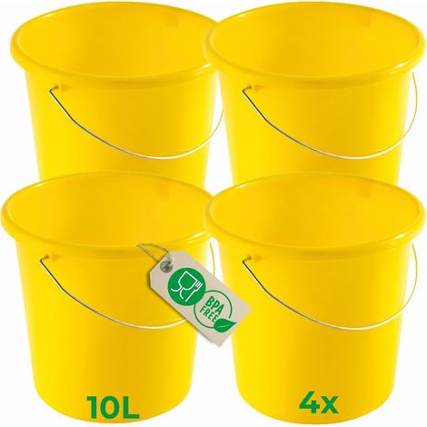 4x Novaliv Putzeimer  mit Maßeinteilung, Griff aus Metall (1/5)