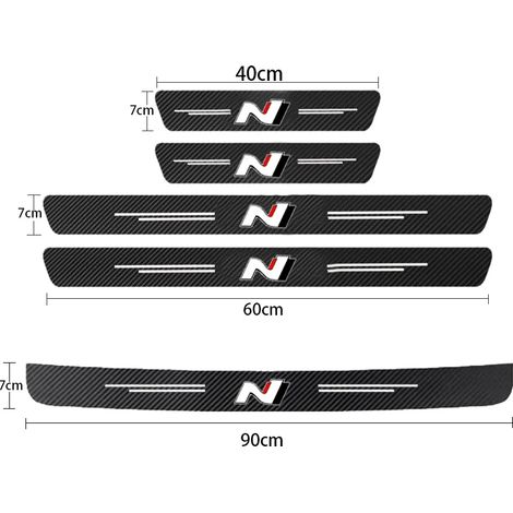 (5 pièces pour N) Autocollants de protection anti-rayures en fibre de carbone pour seuils de porte de voiture Hyundai N LINE i20 i30 Accent Tucson Elantra (1/3)