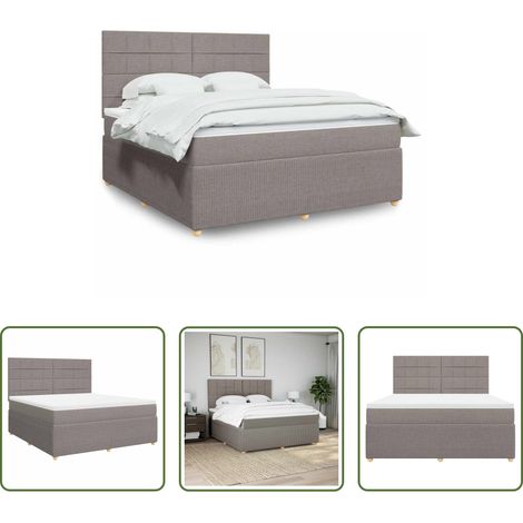 vidaXL Taschenfederkern - Boxspringbett mit Matratze Taupe 180x200 cm Stoff (1/5)