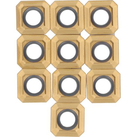 Lot de 10 plaquettes de fraisage en carbure, revêtues et résistantes à l'usure, pour tour CNC, finition et usinage efficace de l'acier. (1/5)