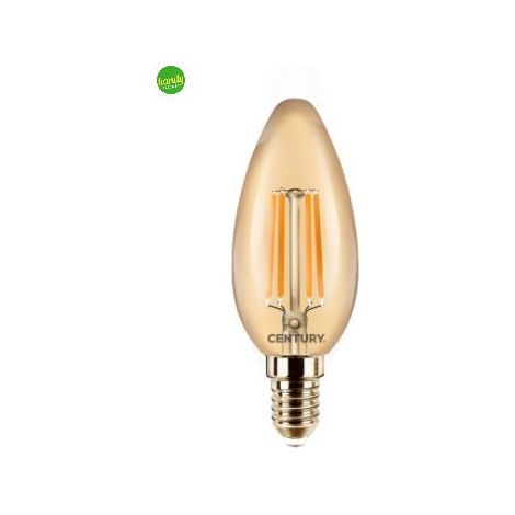 Lampadina led candela Century incanto epoca Ambra 4 w (30 w) e14 2.200 k° (1/2)