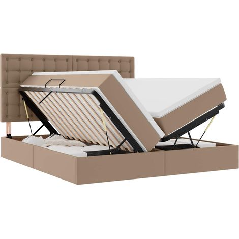 Maison Exclusive - Aufbewahrungsbett mit Matratze Cappuccino 200