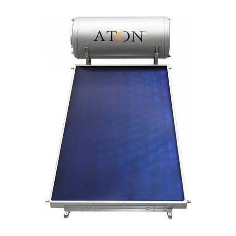 Chauffe-eau solaire 160 l – Installation complète avec soupapes de sécurité et tuyaux de raccordement – Pour toit plat ou incliné – Aton