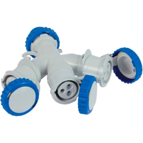 ADATTATORE INDUSTRIALE 250V SPINA+3 PRESE 2P+T 16A IP67 CEE FANTON