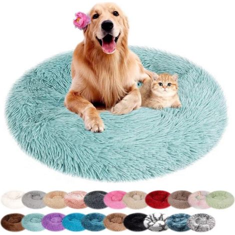 Rundes Hundebett Katzenbett Plüsch Waschbar 80cm Grün