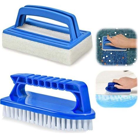 Juego Ulisem de 2 cepillos para piscina, esponjas para piscina, almohadilla de limpieza, esponja, cepillo para algas, cepillo de limpieza, estropajo manual, adecuado para limpiar suciedad y espuma par (1/3)