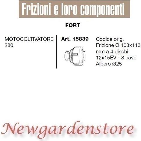 Frizione 103x113 motocoltivatore 280 FORT 15839 compatibile 12X15EV 8cave