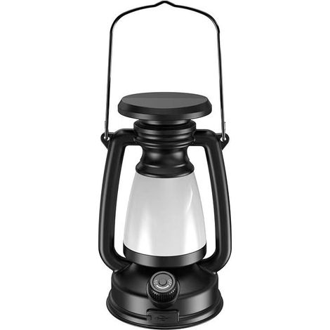 Lampe solaire d'extérieur étanche, lampe solaire LED à flamme clignotante de style rétro, lampe de camping, lampe suspendue solaire rustique robuste pour la décoration d'extérieur (1/5)