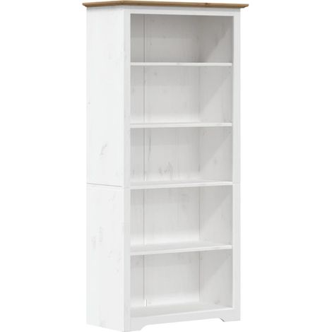 Bibliothèque BODO marron 80x38x180 bois pin massif 5 niveaux (1/5)