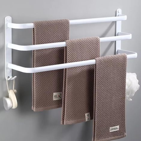 Porte-Serviettes Mural 50cm - Support Serviettes Salle de Bain & Cuisine,Barre à Serviettes Murale (1/5)