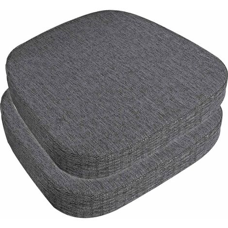 Lot de 2 Coussin de Chaise, Mousse Haute Densité, Housse Lin Lavable, Antidérapant, Pour Salle à Manger Bureau