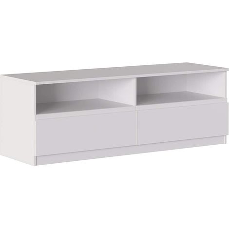 Mobile porta tv 160x44,5x53,5 cm bianco opaco con due cassetti e due vani - Cosenza (1/5)