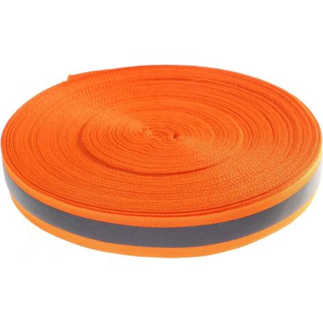 Reflektierendes Gewebe zum Nähen - 3m - Gut Sichtbares Sicherheitsband, Universelles Sicherheitsband aus Reflektierendem Gewebe, Orange, Orange (1/5)