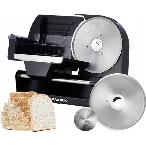 CORTADORA ELÉCTRICA DE METAL 220W Para PAN DE JAMÓN CUCHILLAS REEMPLAZABLES NEGRAS (1/5)