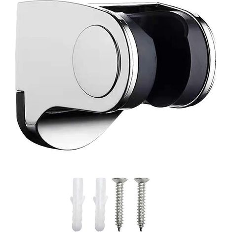 Support de pommeau de douche Hibbent, support et fixation pour douchette à main avec adhésif puissant et étanche, support de douchette réglable en hauteur, fixation murale, sans (1/5)