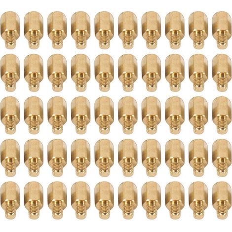 100 entretoises hexagonales en laiton pour carte mère PCB PC, M3 7+4 mm (1/5)