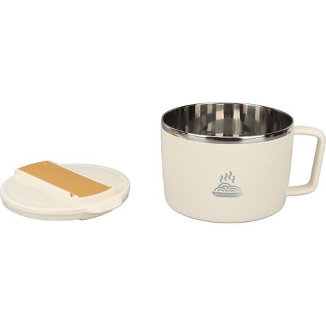 Bol à nouilles avec baguettes et cuillère-fourchette, 1200 ml, en acier inoxydable 304, cuiseur à ramen portable avec couvercle, idéal pour le bureau. (1/5)