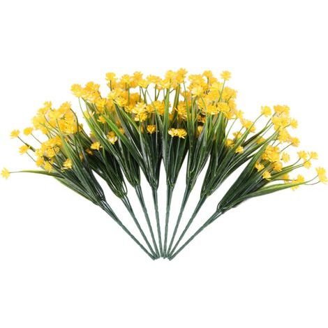 plantes artificielles résistantes aux UV, 8 branches en plastique, jardinière suspendue artificielle verte, idéale pour les cuisines, les maisons, les mariages, les bureaux et la décoration de bureau.