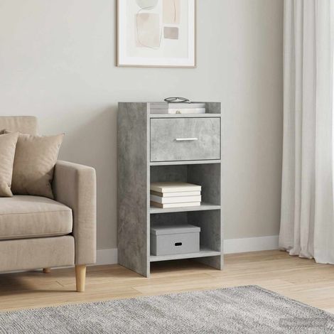 Buffet gris béton avec tiroir et étagères en bois d’ingénierie 40 x 36 x 80 cm - PANGIVO (1/5)