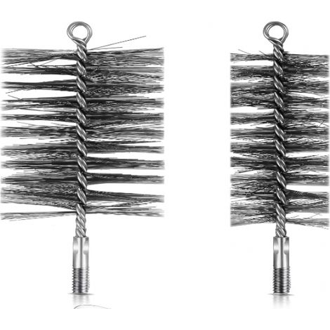 3-teiliges Schornsteinfeger-Set, 70 mm, 120 mm, Ofenrohrbürsten, Stahldraht-Kaminbesen mit flexibler Schubstange, Kehrset für Schornsteinkessel (1/5)