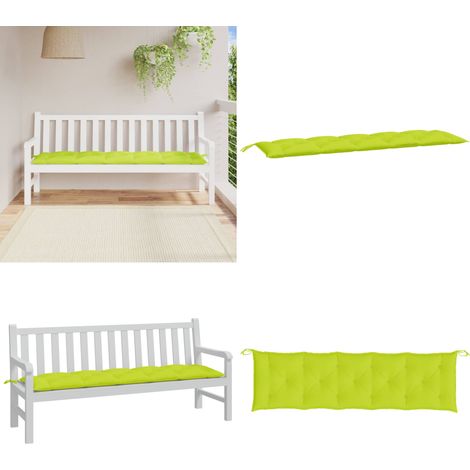 Coussin de banc de jardin vert brillant 180x50x7cm tissu oxford - Coussin De Banc - Coussin D'extérieur - Coussin Jardin - Coussin Décoratif - Coussin Confortable - Home & Living