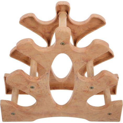 Ensemble de 3 supports rectangulaires pour haltères, marron, adapté aux salles de sport et aux espaces de fitness, pour l'entraînement de force, durable, robuste et facile à ranger. (1/5)