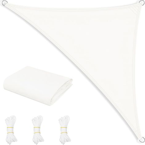 WOLTU Voile d'Ombrage Imperméable 2,5x2,5x3,5 m, en PES, 200 g/m² Polyester, Toile Parasol Protection Solaire et Rayons UV, Beige