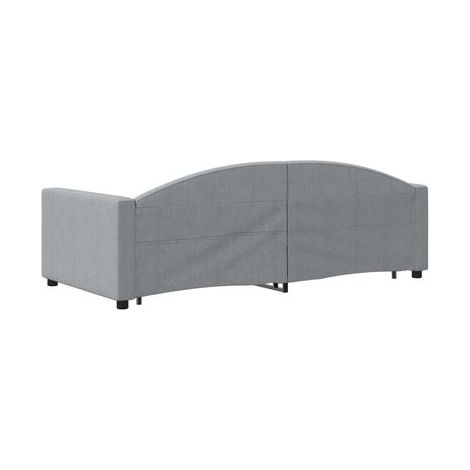 Méridienne avec tiroirs, gris clair, 100 × 190 cm, tissu, lit, rangement pratique intégré, tissu doux et respirant, meuble de chambre, design contemporain, montage facile (1/5)
