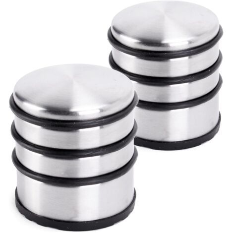 Bloque-Porte Butée de Porte Plat en INOX, 7x8cm (Lxh) Cale de Porte 1 kg pour Portes Lourdes - Butoir Design Acier Inoxydable antidérapant pour sols glissants - Set de 2 pièces