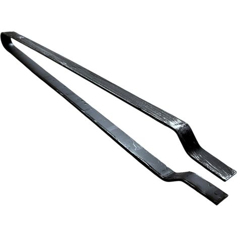Pinza per Camino in Ferro, 48 cm, Nera, Artigianale, per Gestione Fuoco e Legna