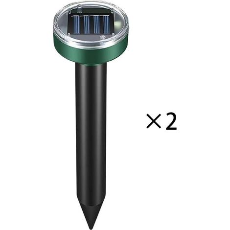 Lot de 2 Répulsifs à Ultrasons Solaires Anti-Souris Ronds, Enfouissables, Protection 70m² pour Jardin et Fermes (1/5)