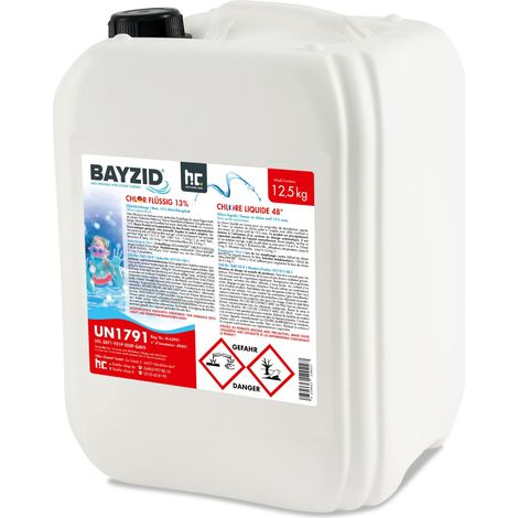 Höfer Chemie Gmbh – Chlore liquide 12,5 kg 13% – Désinfectant chloré pour piscine – Norme DIN19643 – Dosage précis pour entretien optimal