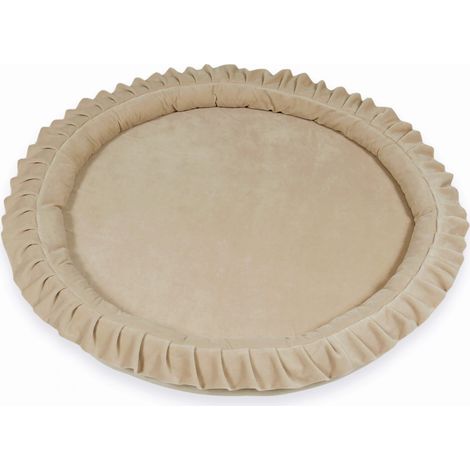 Tapis nid d'ange 120 cm pour enfants, velours doux beige (1/5)