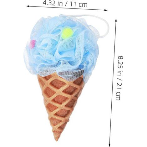Éponge De Bain - Forme De Cornet De Glace - En Polyéthylène - Pour Nettoyage Corporel Doux Et Exfoliation - 2 Pièces (1/5)