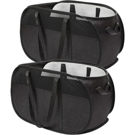 Mesh laundry basket, easy to fold, portable and with sturdy handles, honeycomb mesh laundry basket, breathable for laundry, bathroom, nursery, dorm room or (1/5)