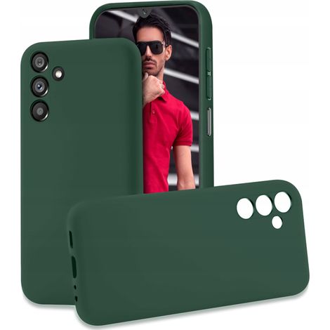 FUNDA para SAMSUNG GALAXY M34 5G, PARTE TRASERA DE SILICONA, ACABADO MATE, VERDE + CRISTAL (1/5)