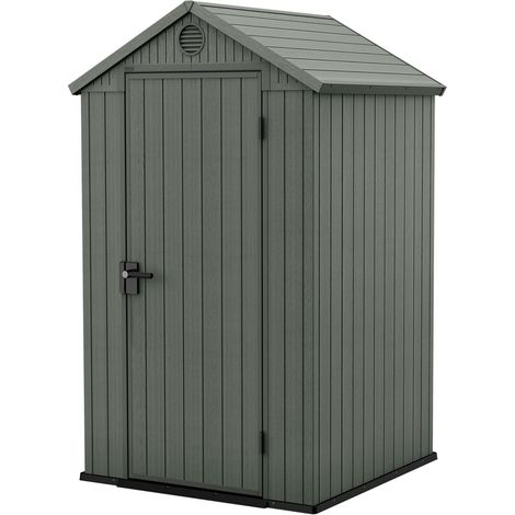 Abri de Jardin 4 x 4 cm, Finition Effet Bois, Couleur Vert Sauge, 1,4 m², 125,8 x 117 x 205 H cm (1/5)