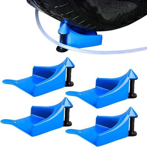 Lot de 4 guides de tuyau de voiture 16.711.76.7cm, rouleau de tuyau de pneu pour empêcher le tuyau de nettoyeur haute pression de se coincer sous les pneus (bleu) (1/4)