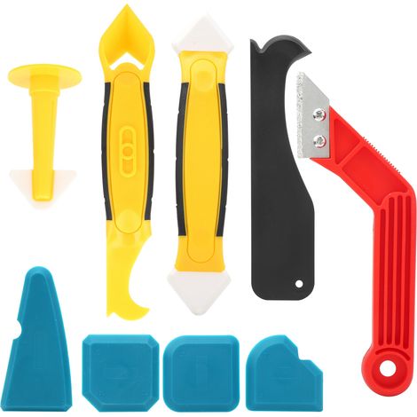 Ensemble d'outils de finition de calfeutrage, Kit de remplissage multifonctionnel en Silicone, spatule à mastic, grattoir, 9 pièces.