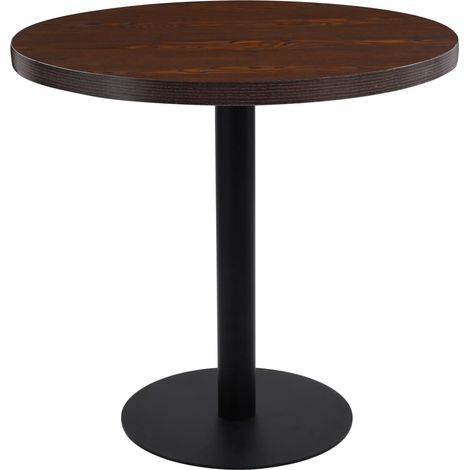 Table de bistro Table de jardin  Table de bar Marron foncé 80 cm MDF 37958 (1/4)