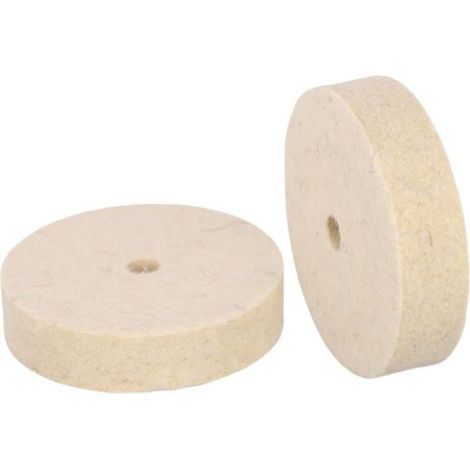 Disque De Polissage - Feutre Laine 75 Mm Trou 10 Mm - Pour Meuleuses D Angle Et Polisseuses - Lot De 2 (1/5)