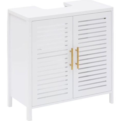 Meuble Sous Lavabo 2 Portes "Oréa" 70cm Blanc (1/5)