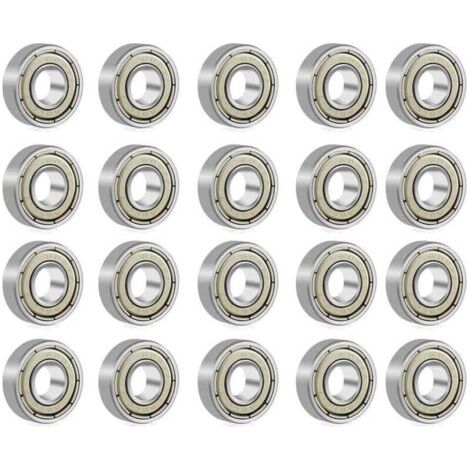 Pair 608 ZZ Doppelt abgedichtete Metallkugellager für Rollschuhe, Skateboards, Longboards und Waveboards, 8x22x7 mm, 20 Stück