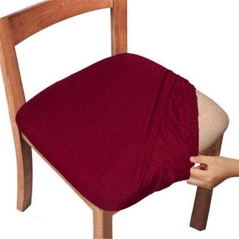 Housse De Chaise - Tissu Satin Élastique 92% Polyester 8% Spandex - Pour Chaises À Manger Bureau Banquet - Hauteur 35 À 48 Cm - 1 Pièce (1/5)